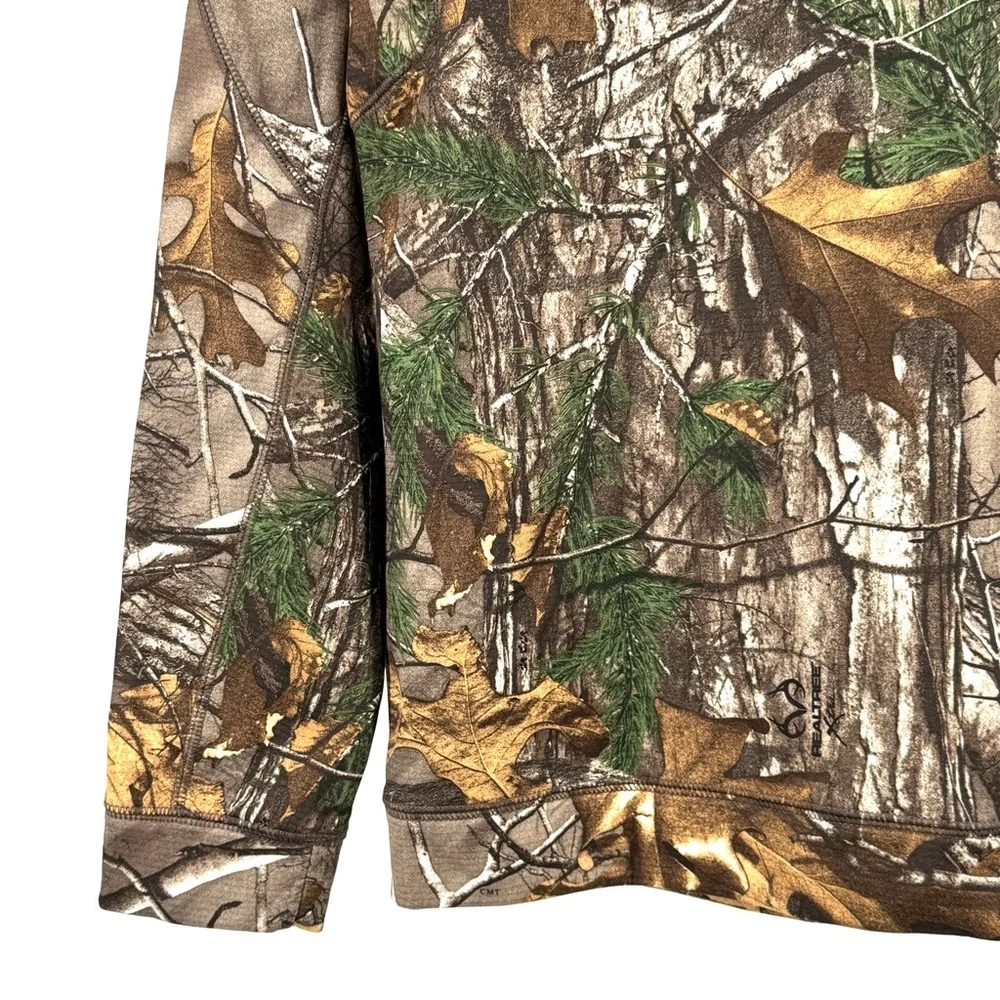Under Armour Realtree Xtra Camo Threadborne Hunting Quarter Zip Size SM